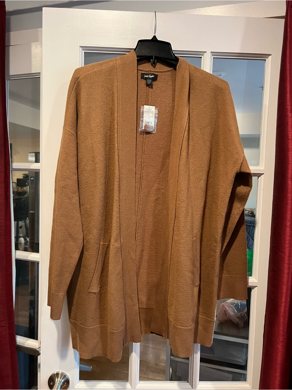 Lord & Taylor Men's Camel Brown Open-Front Cardigan